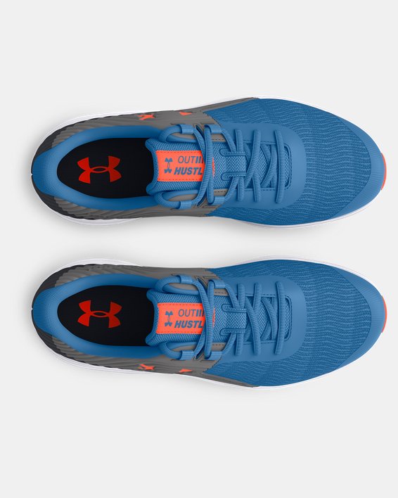 Boys' Grade School UA Outhustle Running Shoes in Blue image number 2